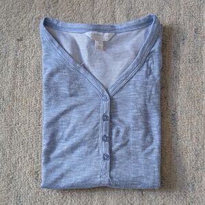 Charter Club Soft Heather Blue Henley Pajama Set